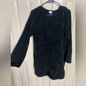 Black thick sweater dress